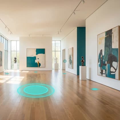 Sergi akışı ve salon geçiş panoraması